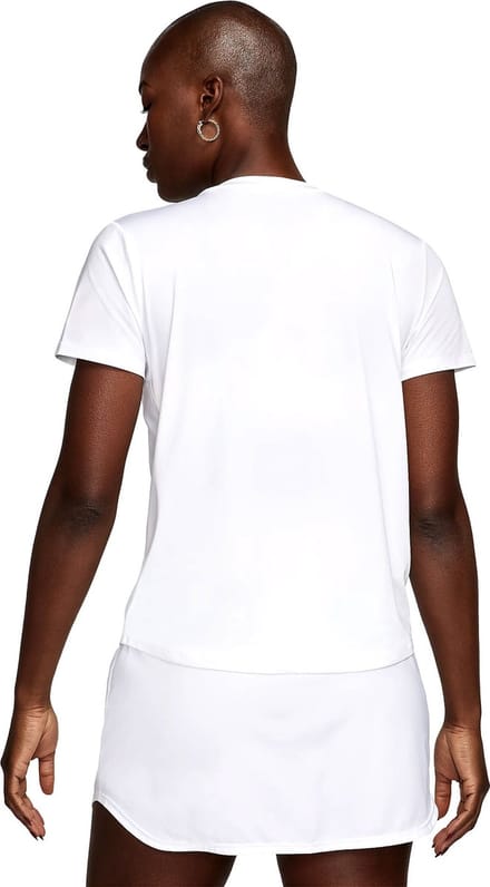 NIKE W NK ONE CLASSIC DF SS TOP Dames Sporttop - Wit/Zwart - Maat XL