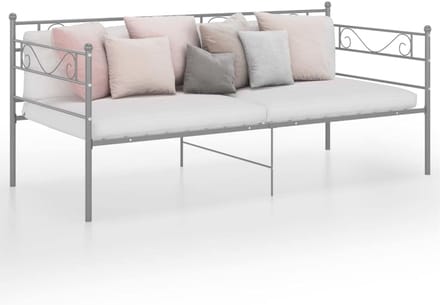 Bedframe - Slaapbank Dagbed - Ruimte Besparen - Gepoedercoat Metaal - 200x90 cm - Grijs