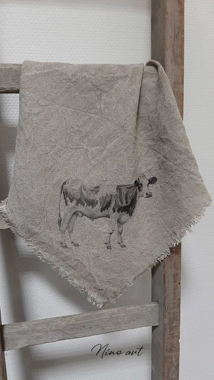 Shabby doek koe- landelijk- stoer sober- wonen- interieur- sfeervol