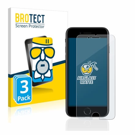 BROTECT - Screenprotector voor Apple iPhone SE 2 / SE 3 - Folie Beschermfolie Beschermglas matte 3 Stuks