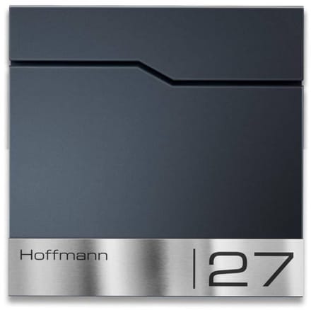 BR12 Brievenbus antraciet met naam en huisnummer 37x37x10.5cm