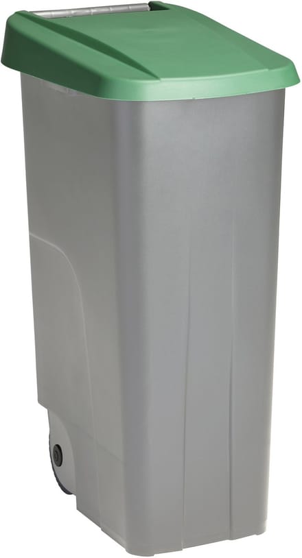 Sunware Afvalcontainer/rolemmer Basic - groen - 110 liter - 57 x 42 x 88 cm - huis/tuin afval scheiden