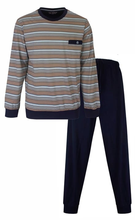 Paul Hopkins Heren Pyjama - Gestreept Dessin - Beige - Maat M