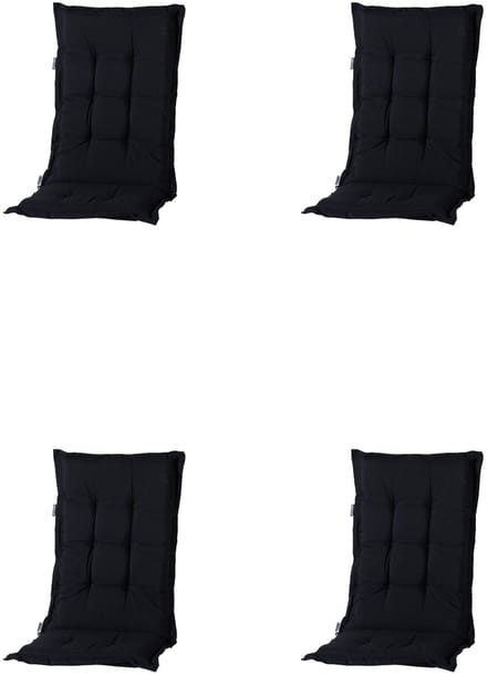 Tuinstoelkussen hoog 50x123 Basic zwart (4 stuks) Madison | Topkwaliteit Madison tuinkussen 50% Katoen 50% Polyester