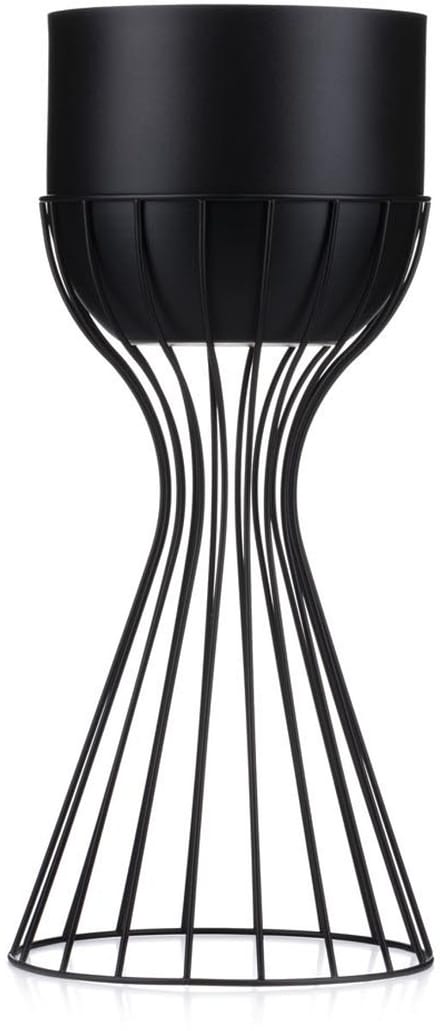 Loft Serie - Bloemenstandaard - Industrieel Design - Staalconstructie - Zwarte Afwerking - 46 cm