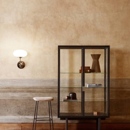 Gubi wandlamp Stemlite, zwart-chroom, breedte 32 cm stekker