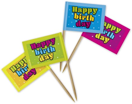 Happy Birthday Prikkers Gekleurd 6,5cm 50st