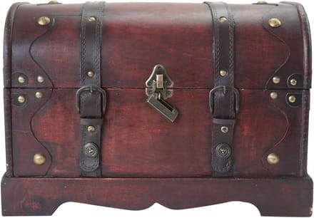 Famanu - Houten schatkist met slot groot 40x23x27cm