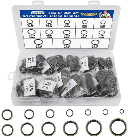 Set van 194 Hydraulische O-Ringen met Rubber Lip, Assortiment van 13 Maten, Geschikt voor Oliedrainplug en Afsluitringen, Diameter 5-30 mm