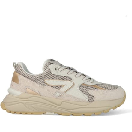 HUB Grid-w Sneakers Dames - Leren Sneaker - Beige - Maat 37