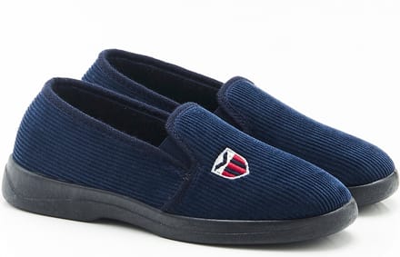 Damart - Pantoffels van ribfluweel - Heren - Blauw - 43