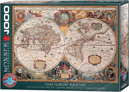 Wereldkaart Puzzel - Legpuzzel 1000 - Ontspanning Thuis - Smart-cut Technologie - 48 x 68 cm - Meerkleurig