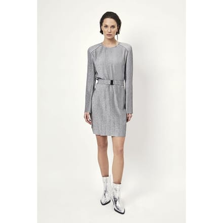Dante6 Aroné Belted Mini Dress Grey Cloud Größe: 34 | Minikleider Outlet | Damen | Grau