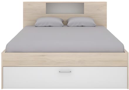 Vente-unique Bedframe hout natuurlijk licht, wit 160 x 200 cm
