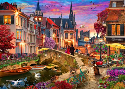 Bluebird Puzzle legpuzzel Evening on Canal - 500 stukjes multicolor.