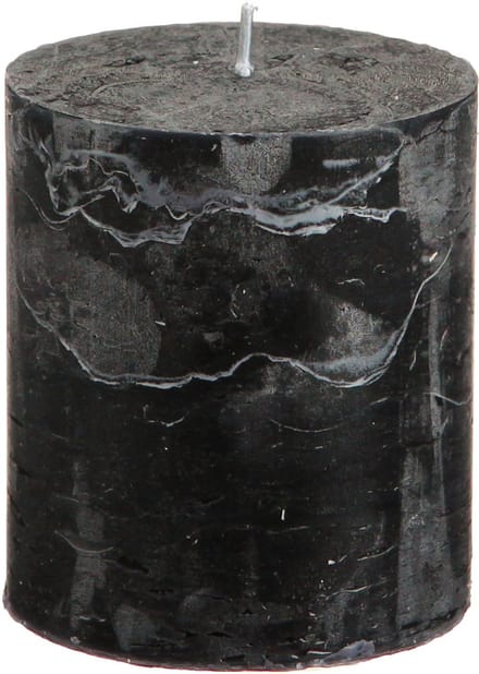 Massieve zwarte pilaarkaarsen 70×80mm, set van 4 - Elegante decoratiev