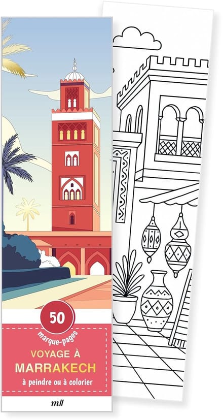 Boekenleggers om te kleuren - Voyage à Marrakech (reis naar Marrakech)