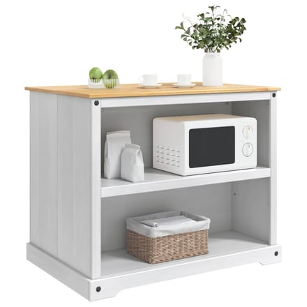 vidaXL Keuken Eiland Set Wit en Honing Was 112 x 77 x 91,5 cm