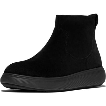 FitFlop IQ-Comff Suede Zip Ankle Boots ZWART - Maat 38