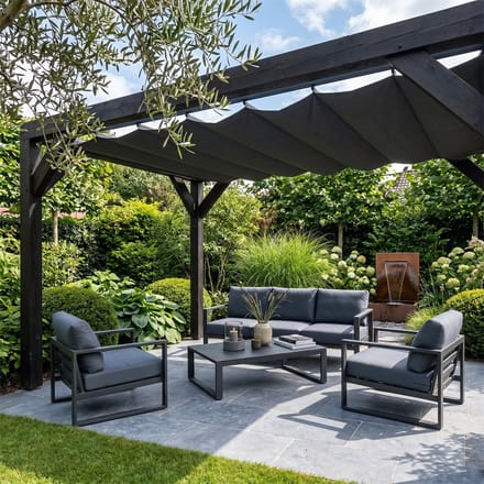 Shadow Comfort® - Harmonicadoeken exclusief bevestigingsset - 600 cm x 370 cm - Carbon Black