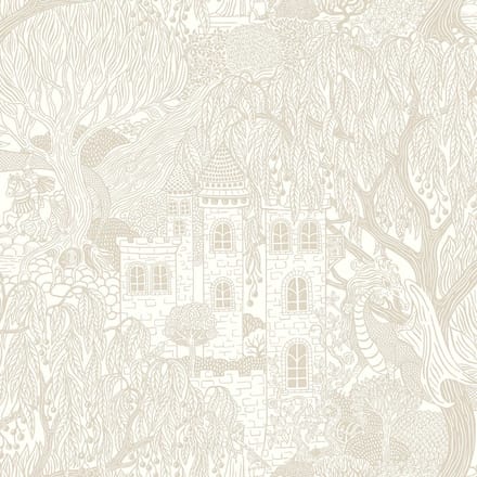 Boråstapeter Vliesbehang 8143 - Fairyland - Toile de Jouy Wit - 53cm x 10.05m