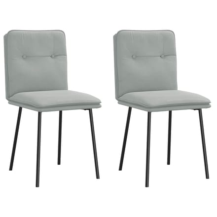 vidaXL - Eetkamerstoelen - 2 - st - fluweel - lichtgrijs