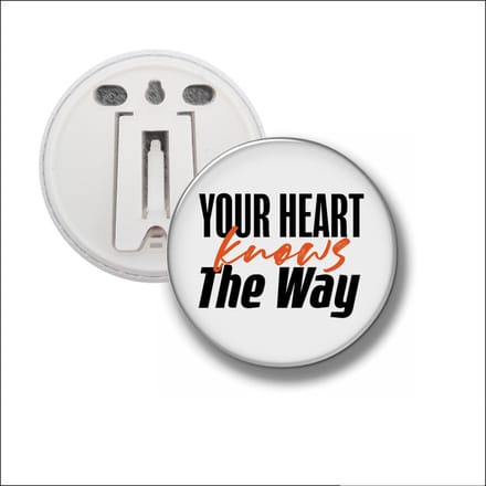Button Met Clip 58 MM - Your Heart Knows The Way