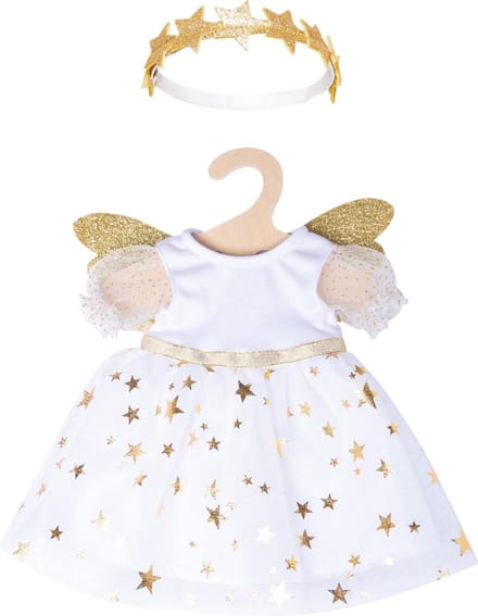 Heless Babypoppenkleding Engelenjurk 28-35 Wit/goud 2-delig