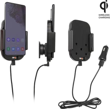 Brodit houder geschikt voor Samsung Galaxy S20 Plus Qi Wireless Actieve houder met 12V USB plug