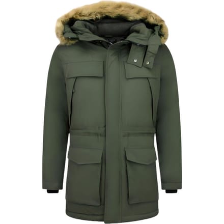 Parka Jas Heren - Met Bontkraag - Groen
