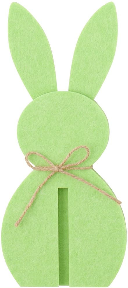 J-Line decoratie Konijn - vilt - groen - small