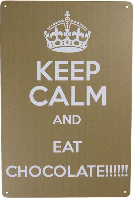 Clayre & Eef Tekstbord 20x30 cm Goudkleurig Ijzer Rechthoek Keep Calm Wandbord