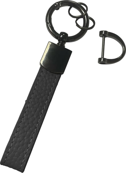 Sleutelhanger Leer - Leren Sleutelhanger Met Sleutelhanger Ringen - Zwart