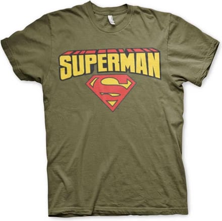DC Comics Superman Heren Tshirt -2XL- Blockletter Logo Groen