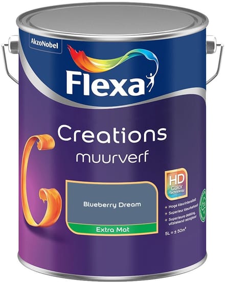 Flexa - Creations Muurverf Extra Mat - Blueberry Dream - Mengverf - 5 L