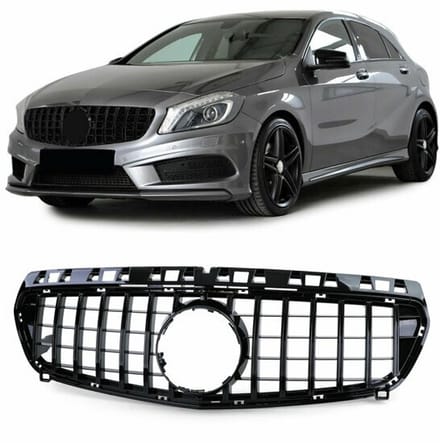 GT Grill - Compatibel Met - Mercedes A Klasse W176 2012-2015 - Glanzend zwart