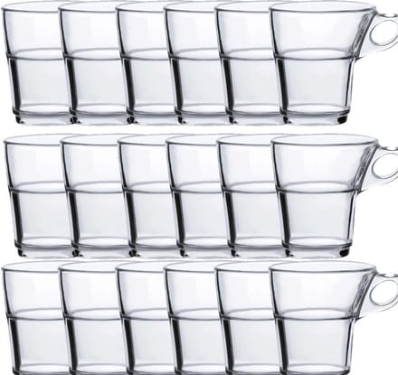 Duralex Espresso glazen Caprice transparant - 18x stuks - 90 ml - Koffie/espresso kopjes van glas