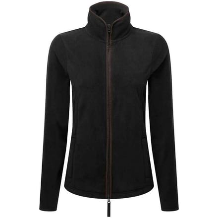 Premier Dames/Dames Artisan Contrast Trim Fleece Jacket (Zwart/Bruin)