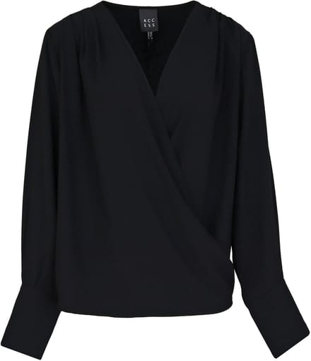 Access Fashion - zwarte overslag blouse - maat XL