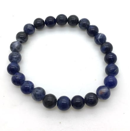 Sodaliet edelstenen armband 8 mm maat 18 keel chakra blauw