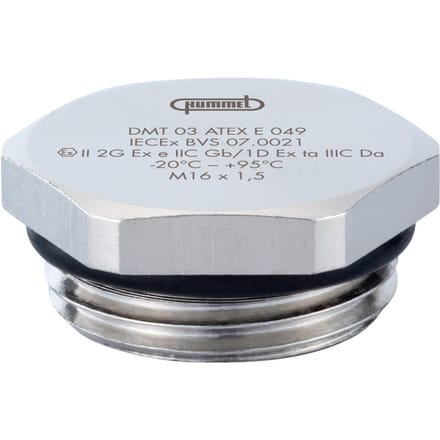 Hummel V-MS-EX M25x1.5 Vernikkeld Messing Blinde Plug - 1197250050