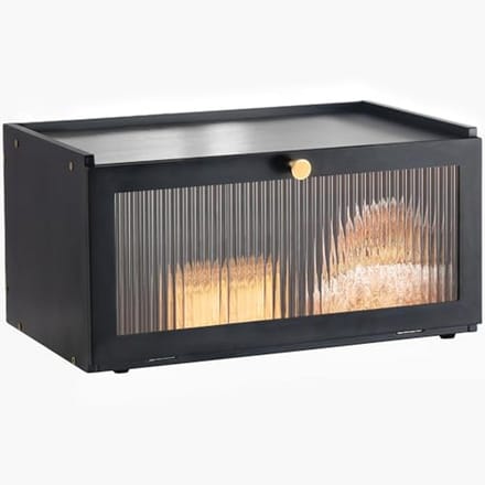 Stijlvolle Bamboe Broodtrommel - Hout Look, 40 x 25 x 20 cm, Voor Ideale Bewaring van Brood