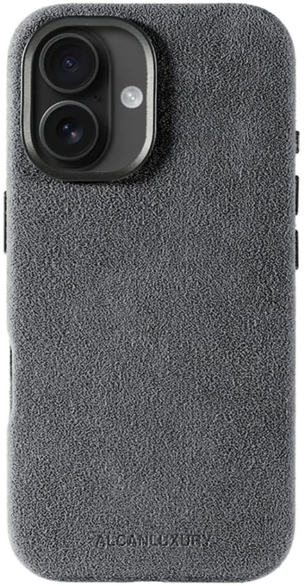Alcanluxury Alcantara telefoonhoesje geschikt voor Apple iPhone 16 - Nardo Grey