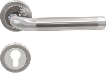 Slotman Solutions Deurklink Cilinder – RVS – Rond Rozet – PZ – Deurbeslag Set