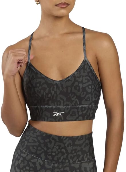 Reebok Printed Tri-back Sportbeha Zwart S Vrouw