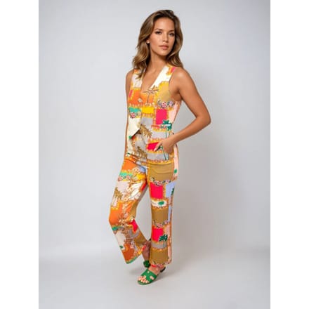 Mucho Gusto ® gilet lesbos palm zomer patchwork