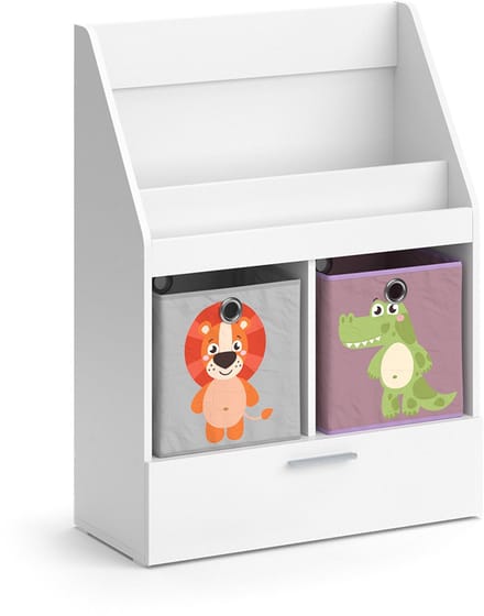 Vicco Luigi Kinderboekenkast – 72 x 96.2 cm met lade en 2 vouwdozen opt.4 Wit