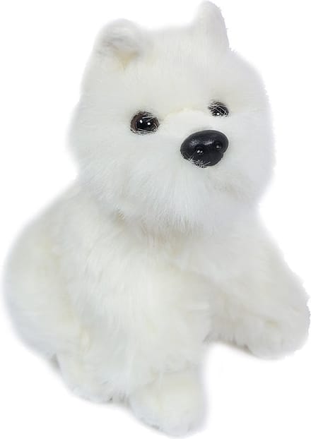 PIA Soft Toys - Pluche Knuffeldier - Witte terrier zittend - 20 cm