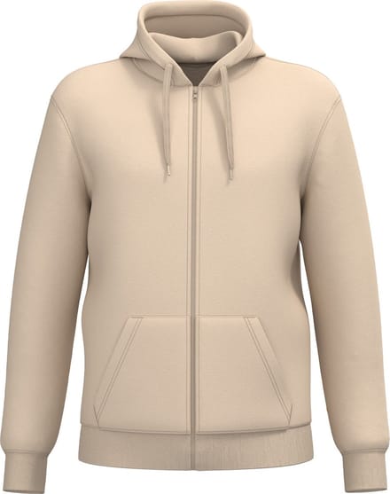 Kariban Gerecycleerde sweater met rits en capuchon uniseks K4042 - Light Sand - 3XL
