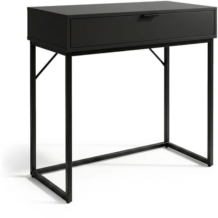 Consoletafel MODENA / Loftstijl / Industrieel / Haltafel / Sidetable met 1 Lade / 80x35x80 cm / Zwart